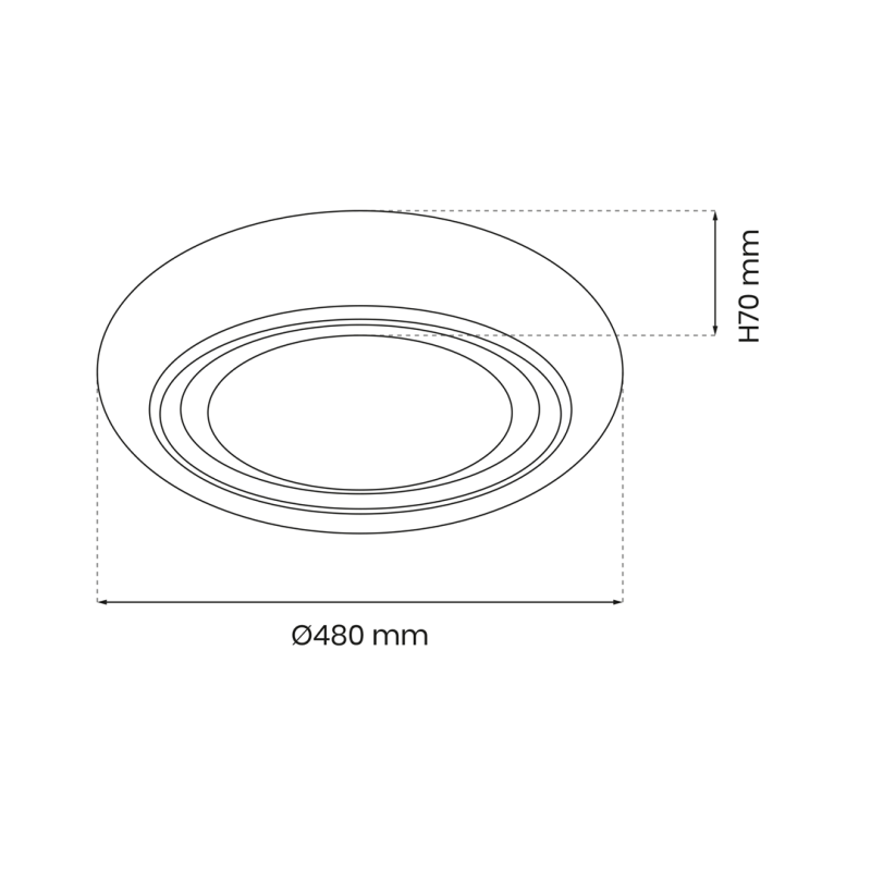 Plafonnier MEGAN rond 48cm blanc LED 48W CCT 3000k à 6000k fixe ou scintillant avec télécommande 