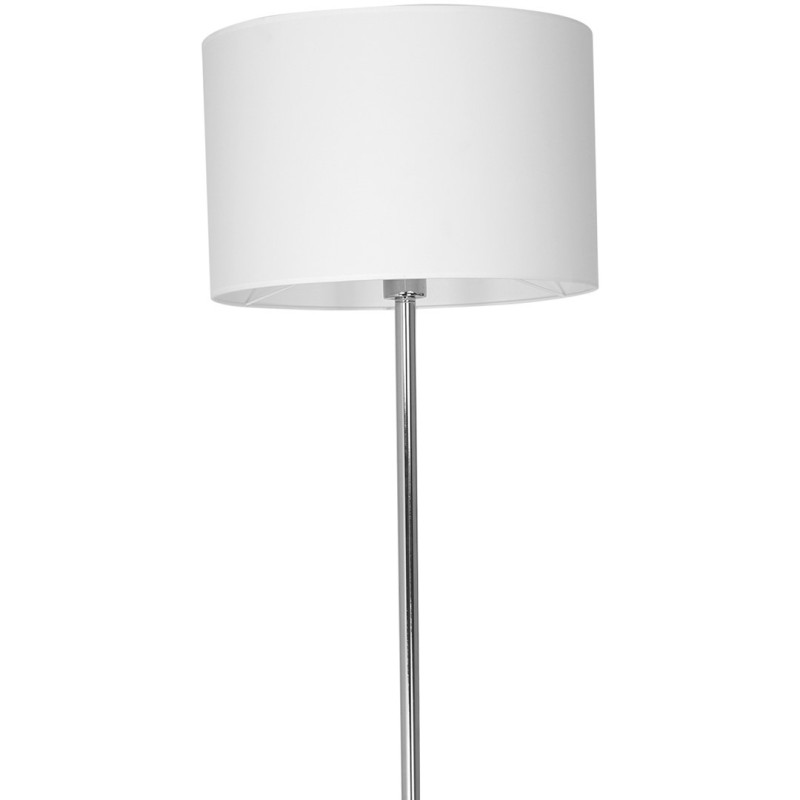 Lampadaire CASINO abat-jour Blanc pied métal chromé E27 Minimaliste 