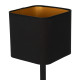 Lampe à poser NAPOLI abat-jour carré tissu noir intérieur doré E27 Design chic 