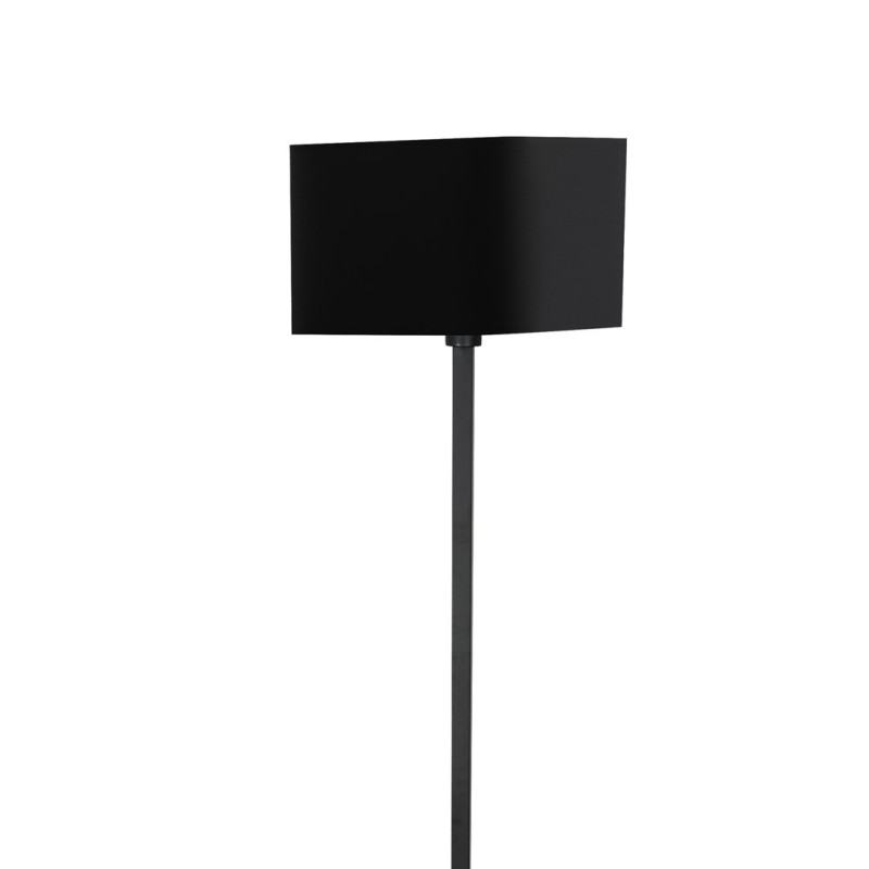 Lampadaire NAPOLI abat-jour carré tissu noir intérieur doré E27 Design chic 