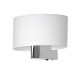 Applique murale CASINO abat-jour blanc E27 + liseuse métal chromé LED 1W Minimaliste 