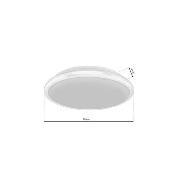 Plafonnier TERMA rond 28cm blanc LED blanc neutre 4000k 8W 1260Lm IP44  