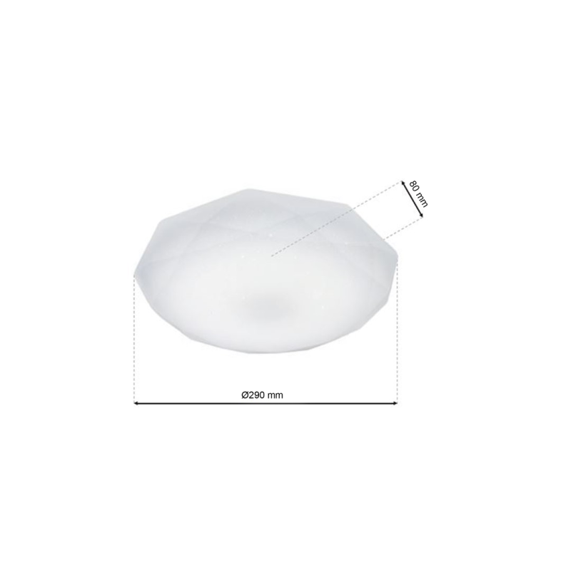 Plafonnier HEX 29cm géométrique à facettes LED 12W blanc neutre 960Lm Vintage 