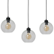 Suspension SOFIA 3 boules verre clair E27 alignés Design chic 