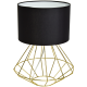 Lampe à poser LUPO cage forme diamant métallique doré abat-jour tissu noir E27 Bohème 