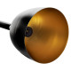 Suspension CLARK 3 abat-jour cloche métal noir et doré E27 Industriel 