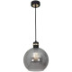 Suspension OMEGA boule verre fumé douille métal noir doré Design chic 