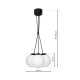 Suspension LIMA base métal noir grappe 3 boules verre blanc E14 Design chic 