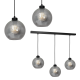 Suspension SOFIA 3 boules verre fumé E27 alignés Design chic 