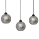 Suspension SOFIA 3 boules verre fumé E27 alignés Design chic 