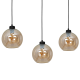 Suspension SOFIA 3 boules verre ambré E27 alignés Design chic 