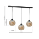 Suspension SOFIA 3 boules verre ambré E27 alignés Design chic 