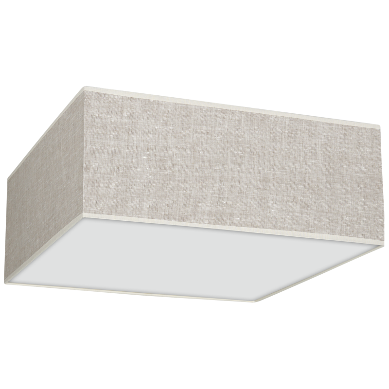 Plafonnier LINO carré 50cm abat-jour en lin beige gris E27 Nature 