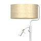 Lampadaire MARSHALL abat-jour rotin E27 + liseuse mini GU10 Nature 