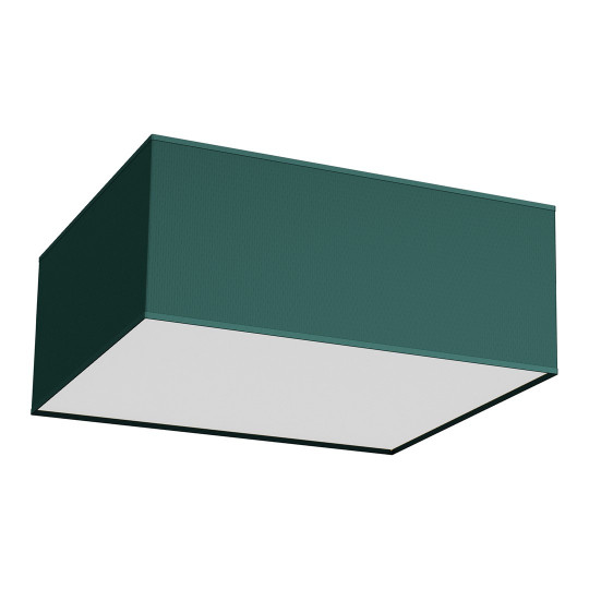 Plafonnier VERDE abat-jour carré 50cm tissu vert E27 Design chic 