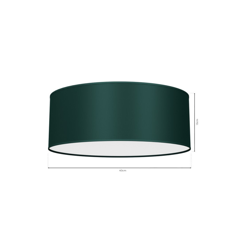 Plafonnier VERDE abat-jour rond 40cm tissu vert E27 Design chic 