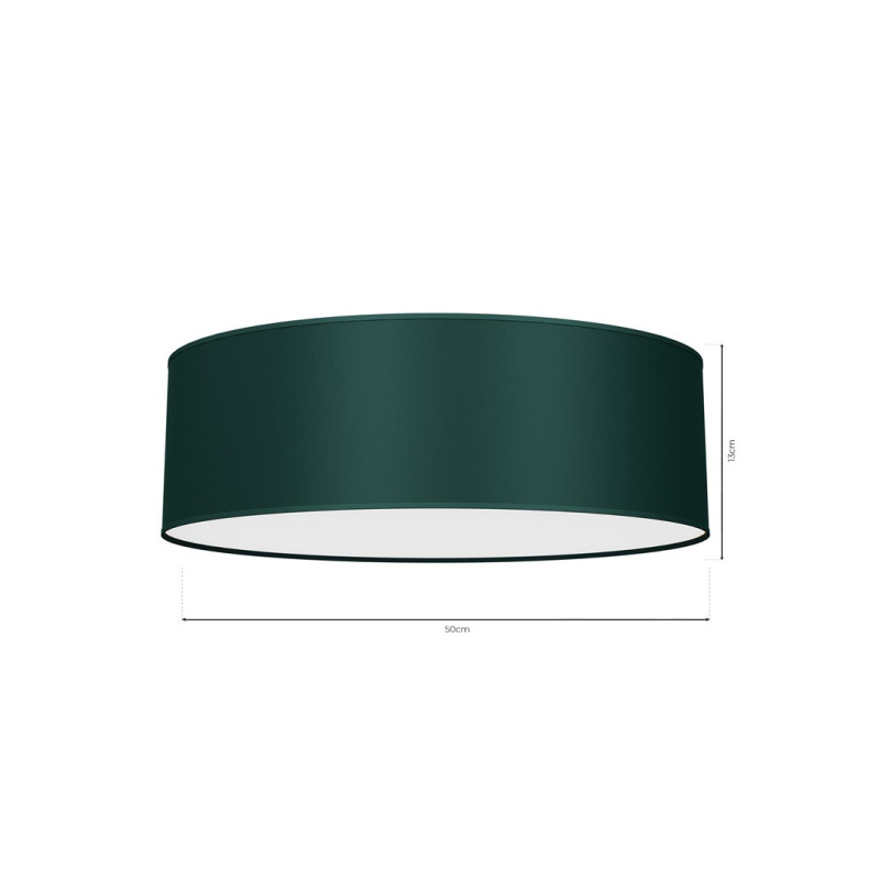 Plafonnier VERDE abat-jour rond 50cm tissu vert E27 Design chic 