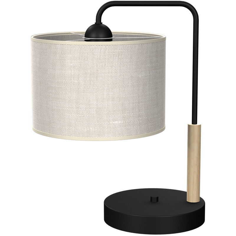 Lampe à poser ATLANTA abat-jour Lin beige gris E27 Nature 