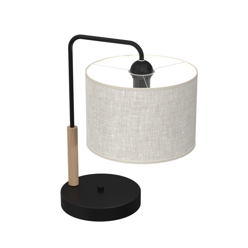 Lampe à poser ATLANTA abat-jour Lin beige gris E27 Nature 