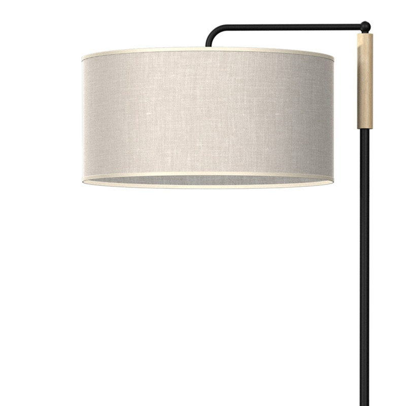 Lampadaire ATLANTA abat-jour Lin beige gris E27 Nature 