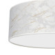 Plafonnier SENSO abat-jour rond 50cm tissu marbré blanc doré E27 Design chic 