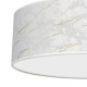 Plafonnier SENSO abat-jour rond 60cm tissu marbré blanc doré E27 Design chic 