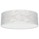 Plafonnier SENSO abat-jour rond 60cm tissu marbré blanc doré E27 Design chic 