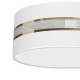 Plafonnier ULTIMO abat-jour rond 40cm tissu blanc bande doré E27 Design chic 