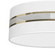 Plafonnier ULTIMO abat-jour rond 60cm tissu blanc bande doré E27 Design chic 