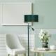 Lampadaire VERDE abat-jour tissu vert E27 + liseuse mini GU10 Design chic 