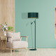 Lampadaire VERDE abat-jour tissu vert E27 + liseuse mini GU10 Design chic 