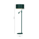 Lampadaire VERDE abat-jour tissu vert E27 + liseuse mini GU10 Design chic 