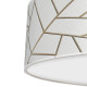 Plafonnier ZIGGY abat-jour rond 60cm tissu mosaique blanc doré E27 Design chic 