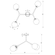 Plafonnier JOY 3 branches atome métal noir chromé boules verre blanc E14 Design chic 