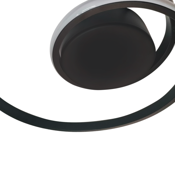 Plafonnier FANTASY spirale infinie métal noir LED blanc neutre 4000k 1800Lm 30W Design chic 