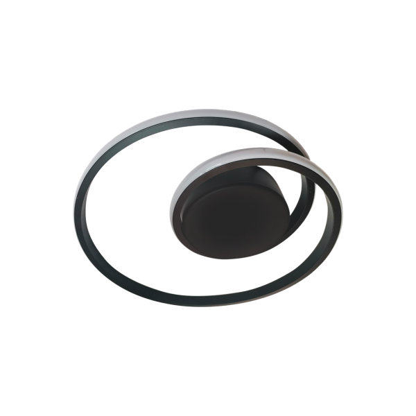 Plafonnier FANTASY spirale infinie métal noir LED blanc neutre 4000k 1800Lm 30W Design chic 