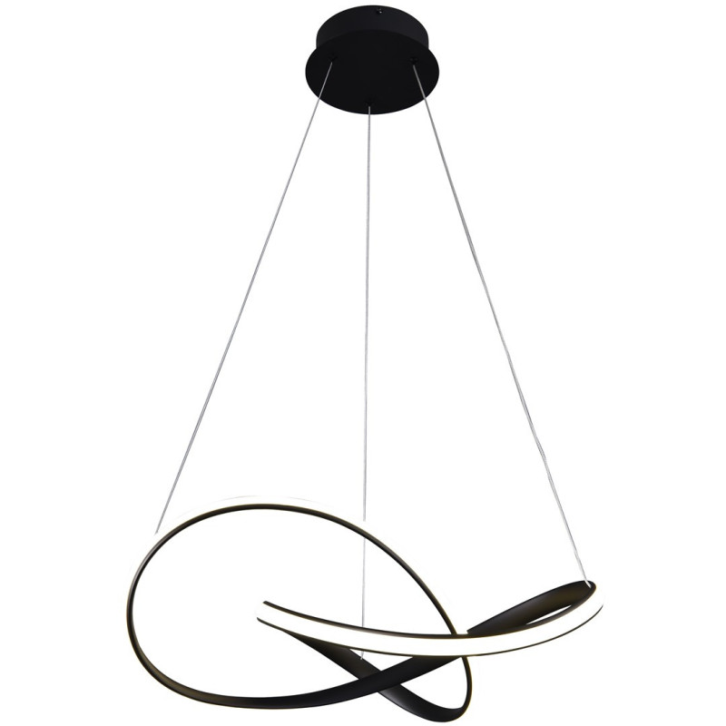 Suspension CAPPIO bande lumineuse torsadée noir LED 36W blanc neutre 2160Lm Design chic 