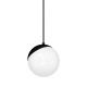 Suspension SFERA 3 boules alignées verre blanc E14 base métal noir Design chic 