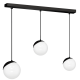 Suspension SFERA 3 boules alignées verre blanc E14 base métal noir Design chic 