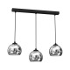 Suspension TORO 3 boules métal chromé E27 base noir Minimaliste 