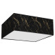 Plafonnier SENSO abat-jour carré 50cm tissu marbré noir doré E27 Design chic 