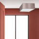 Plafonnier ZIGGY abat-jour rond 60cm tissu mosaique rose doré E27 Design chic 