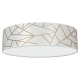 Plafonnier ZIGGY abat-jour rond 50cm tissu mosaique blanc doré E27 Design chic 