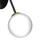 Applique murale JOY 2 branches atome métal noir doré boules verre blanc E14 Design chic 