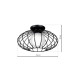 Plafonnier KRONOS cage ovale métal noir 36cm et boule verre blanc E14 Industriel 