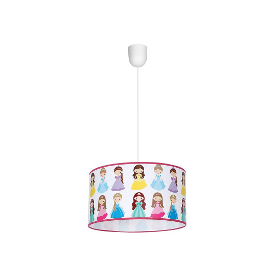 Suspension Princesses abat-jour plastique E27 Enfant 