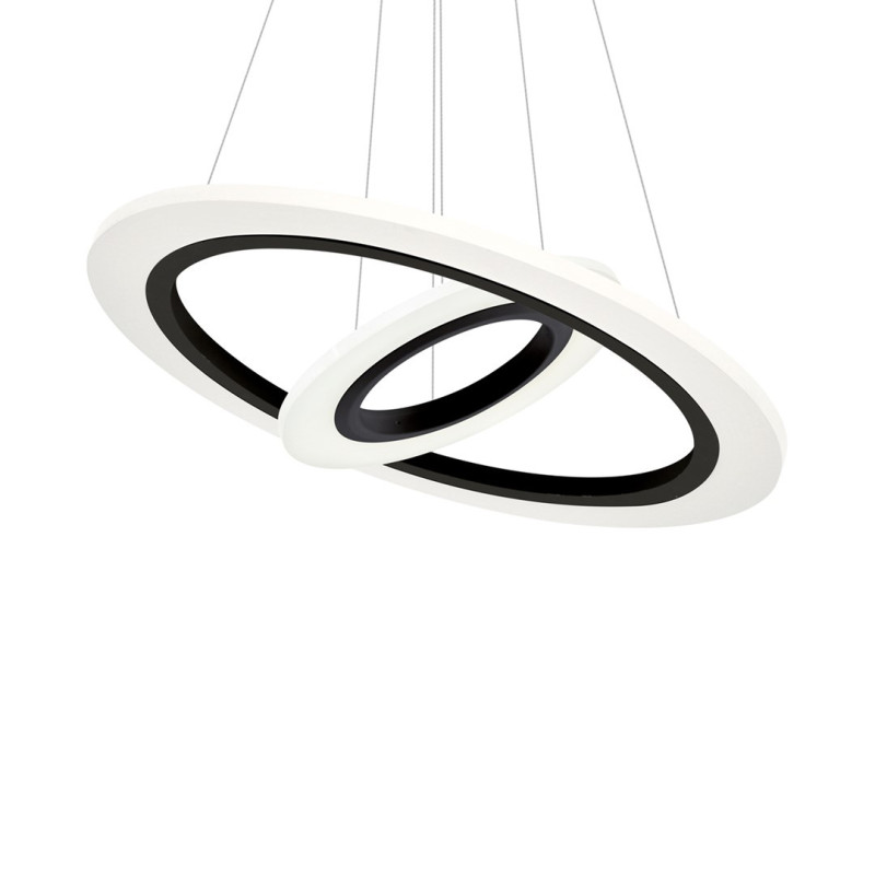 Suspension COSMO 2 anneaux lumineux blanc neutre 4000K LED 36W 2520Lm Design chic 