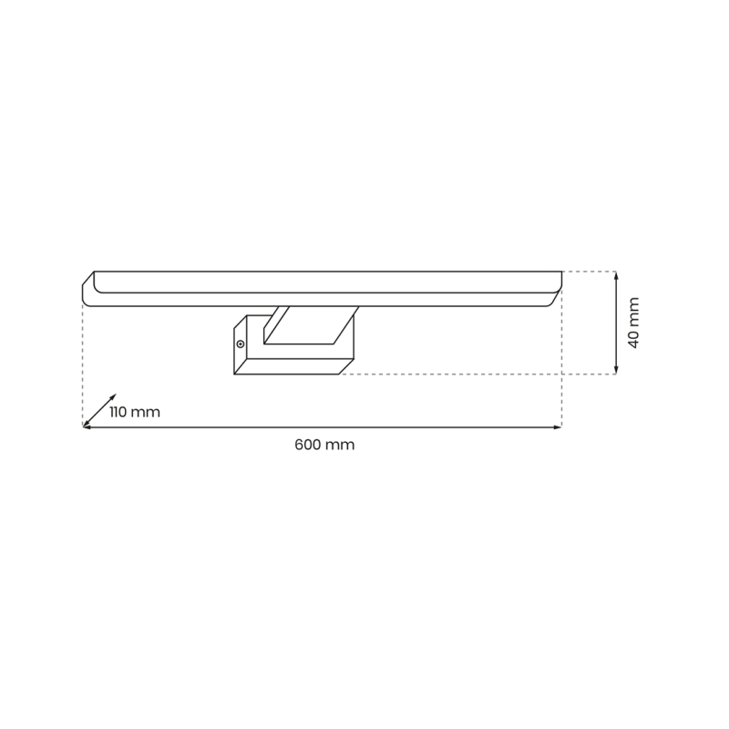 Applique murale SHINE barre métal 60cm blanc LED blanc neutre 4000k 13,8W IP44 