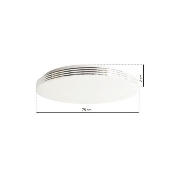 Plafonnier SIENA blanc rond 75cm 80W LED CCT 3000k à 6000k 5600Lm dimmable avec télécommande 