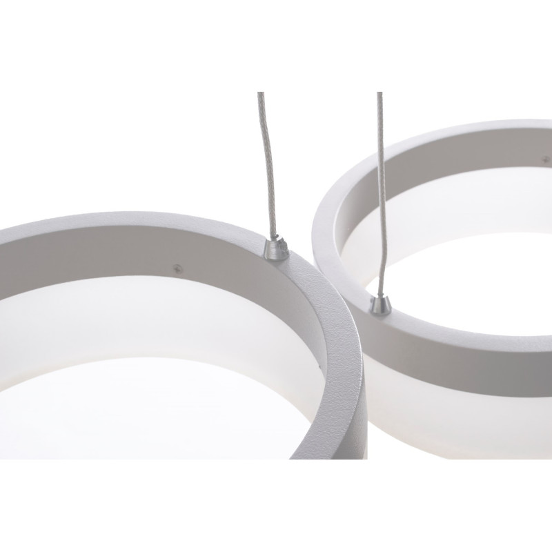 Suspension RING 3 anneaux lumineux blanc alignés LED blanc neutre 2520Lm 36W Design chic 